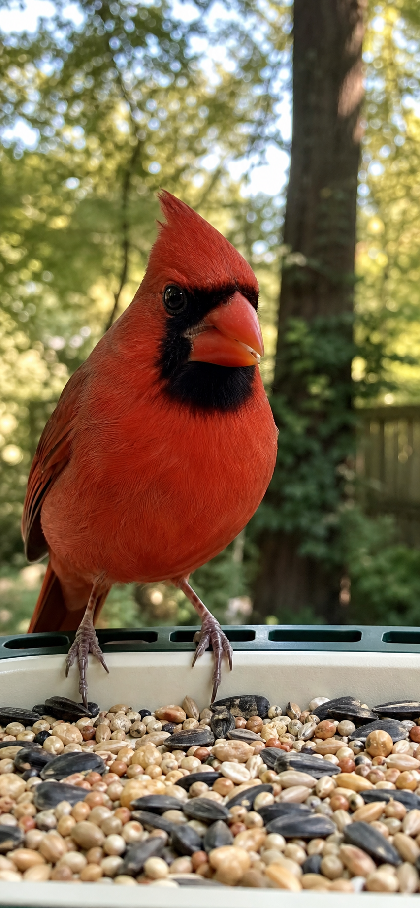 Live view of a northern cardinal